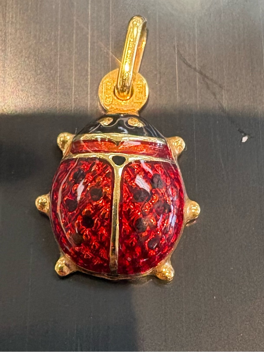 14k solid gold Red Ladybug Charm